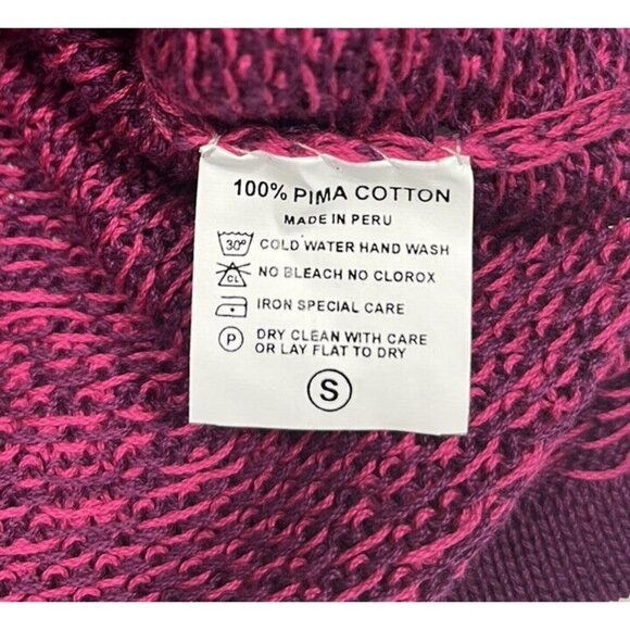 Raffa Womens Cardigan Sweater Size Small 100% Alpaca  Peruvian Pink Art To Wear - Picture 9 of 9